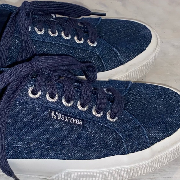 Superga S00C1X0 Blue Low Top Lace Up Sneaker Shoes | size 6.5 - Picture 4 of 9